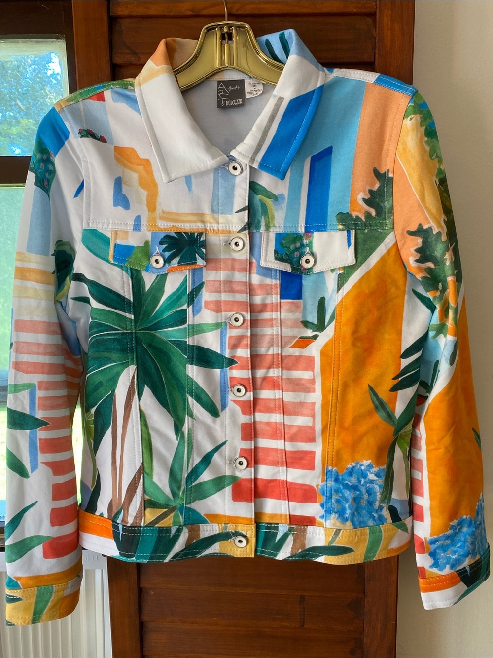 NWOT Simply Art by Dolcezza Jacket Top Med Cotton Blend